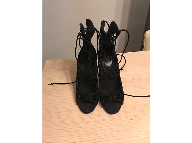Sandali Giuseppe Zanotti Neri in Pelle di Cervo 38.5IT Nero - vista 3