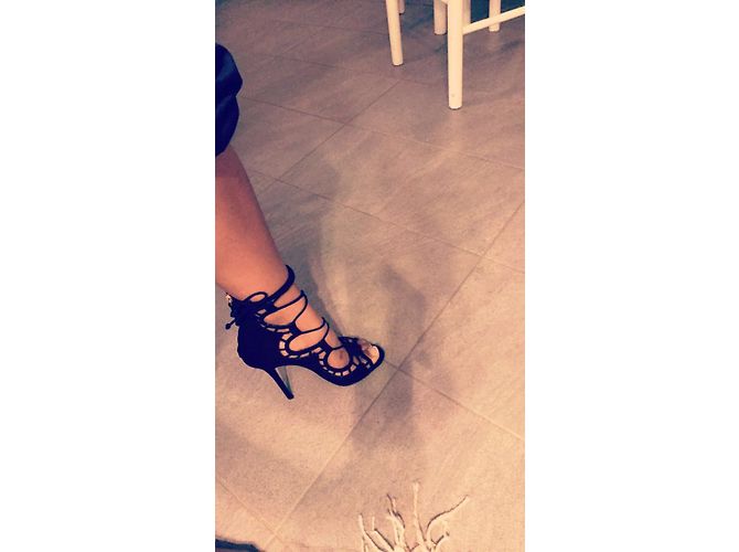 Sandali Giuseppe Zanotti Neri in Pelle di Cervo 38.5IT Nero - vista 4