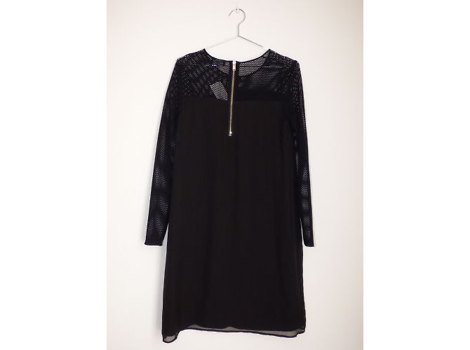One Step Schwarzes Seidenkleid Größe 40 - Ansicht 11