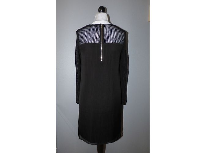One Step Schwarzes Seidenkleid Größe 40 - Ansicht 5