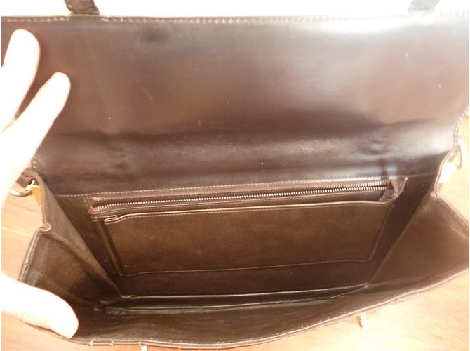 Borsa a mano Lancel in pelle di coccodrillo marrone - vista 4