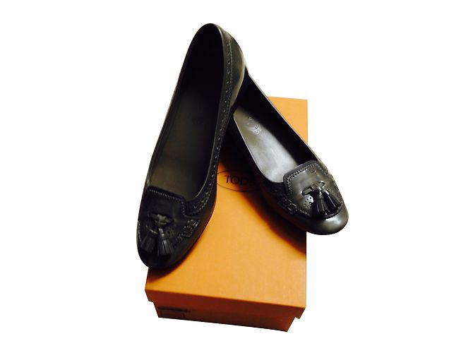 Tod's Leder Ballerinen Grau Größe 38 - Ansicht 2