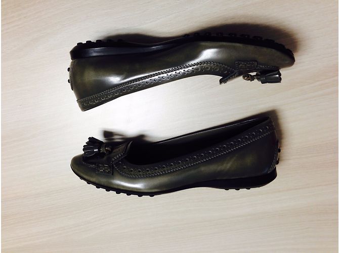 Tod's Leder Ballerinen Grau Größe 38 - Ansicht 5