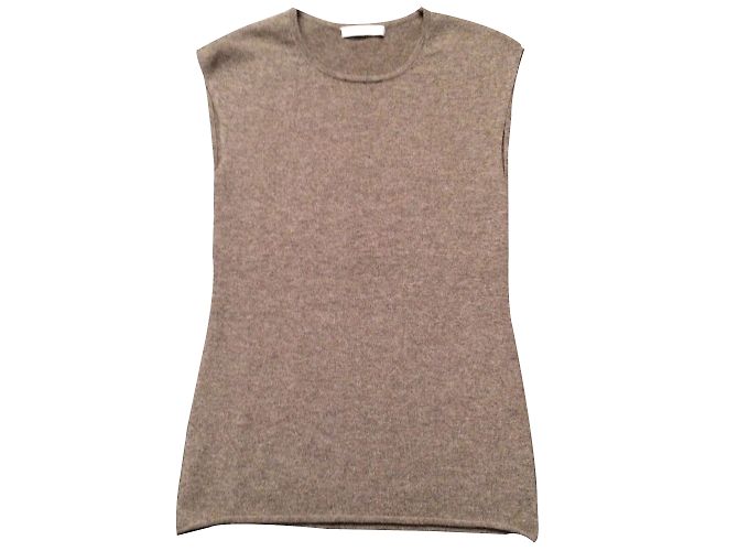 Autre Marque Twinset Statement taupe aus Kaschmir mit Straußenfedern - Ansicht 2