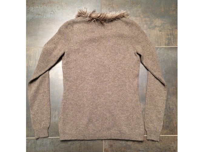 Autre Marque Twinset Statement taupe aus Kaschmir mit Straußenfedern - Ansicht 8