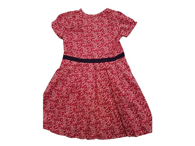 Autre Marque Jacadi Blumenkleid mit Gürtel Rot Baumwolle 6 Jahre - Ansicht 2