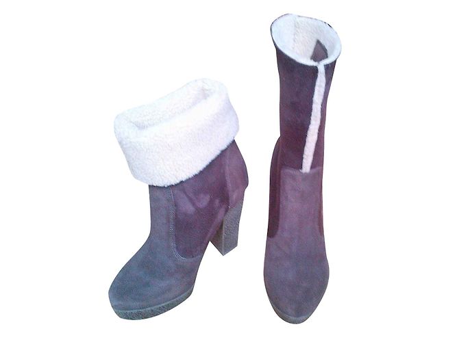 Botas de cano curto Miss Sixty em camurça marrom 35 - vista 2