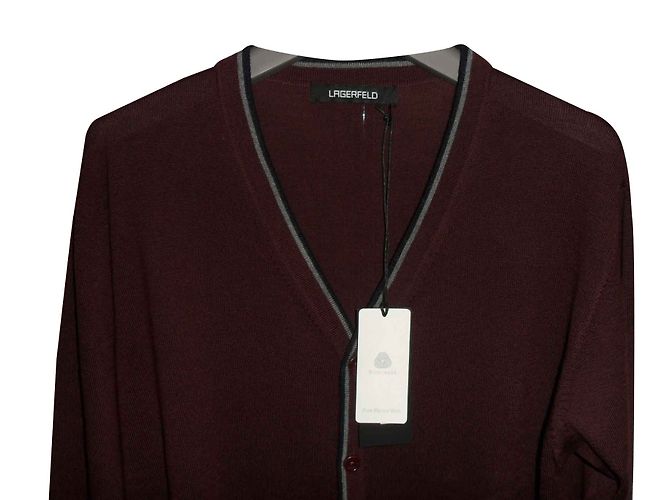 Karl Lagerfeld CARDIGAN BORDEAUX UOMO DI LAGERFELD NUOVISSIMO - vista 2