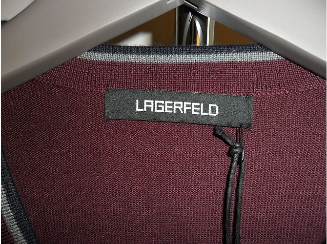Karl Lagerfeld CARDIGAN BORDEAUX UOMO DI LAGERFELD NUOVISSIMO - vista 3