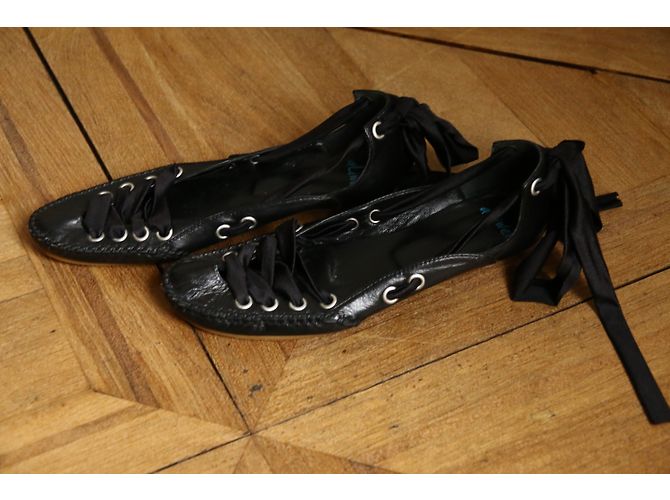 Autre Marque Bailarinas ALIWELL de piel negra con lazo - vista 3