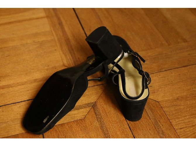 Autre Marque Décolleté Minelli in pelle scamosciata nera 38 Nero - vista 4