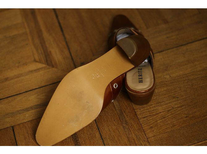 Autre Marque HERITZ Clogs Caramel Leather - view 4