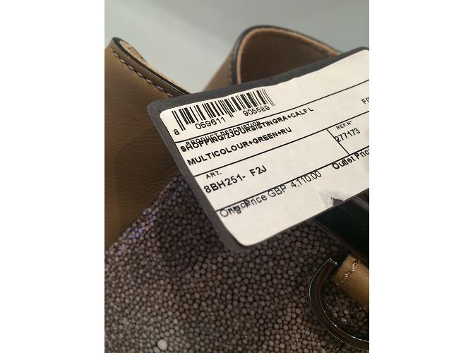 Borsa Fendi 2 jours in stingray taupe Stampa python - vista 5