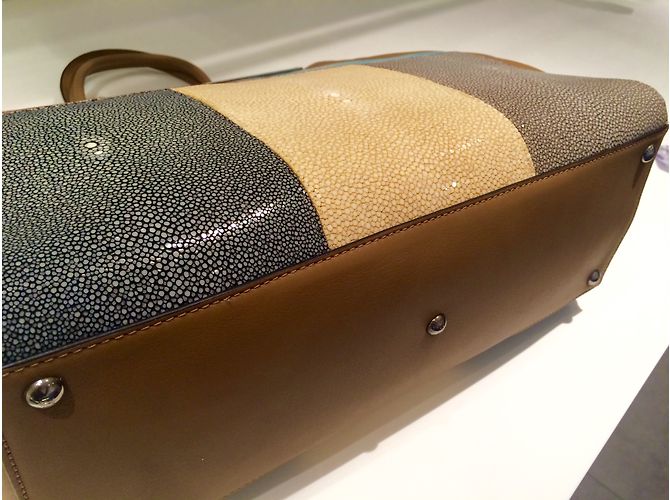 Borsa Fendi 2 jours in stingray taupe Stampa python - vista 7