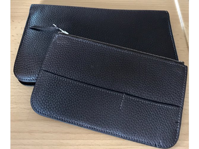 Hermès Billetera DOGO Chocolate - vista 3