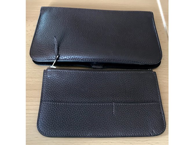 Hermès Billetera DOGO Chocolate - vista 4