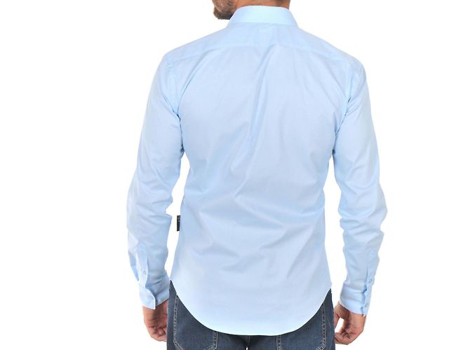 Emporio Armani camicia azzurra moda casual da uomo in nwt - vista 2