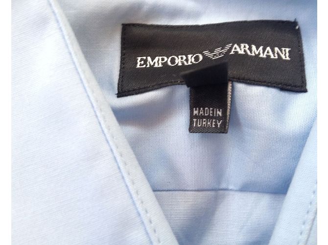 Emporio Armani camicia azzurra moda casual da uomo in nwt - vista 5