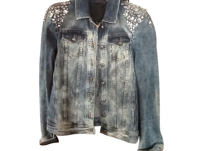 Philipp Plein Jeansjacke Blau - Ansicht 2