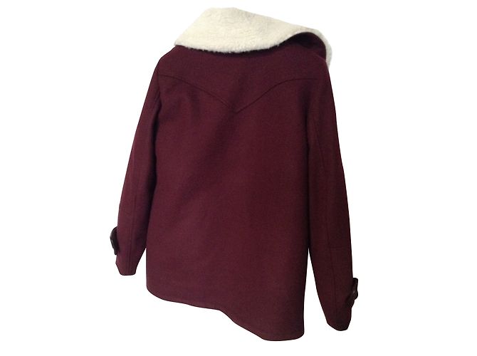 Autre Marque Abrigo de lana 2 Two Rojo Oscuro Burdeos - vista 2