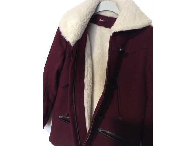 Autre Marque Abrigo de lana 2 Two Rojo Oscuro Burdeos - vista 4