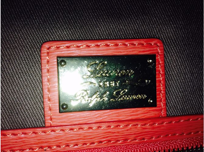 Borsa Ralph Lauren in pelle arancione - vista 3