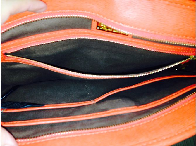 Borsa Ralph Lauren in pelle arancione - vista 4