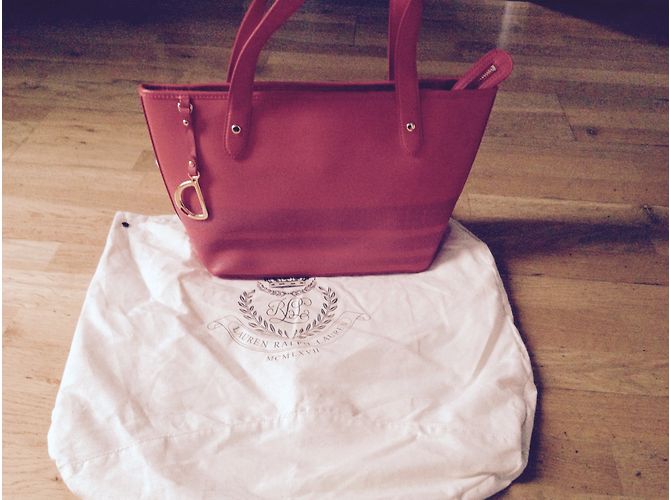 Borsa Ralph Lauren in pelle arancione - vista 5