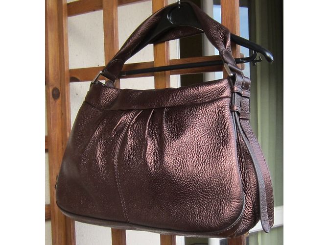 Borsa a spalla Lancel Angelina in pelle moka - vista 10
