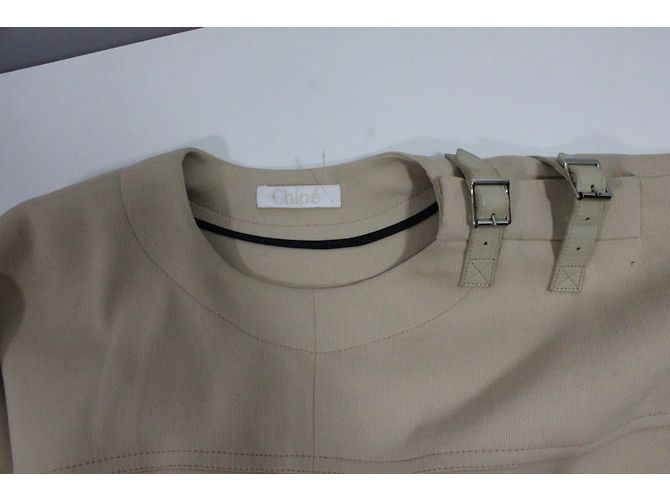 Chloé Capa de lana y cachemira beige - vista 6