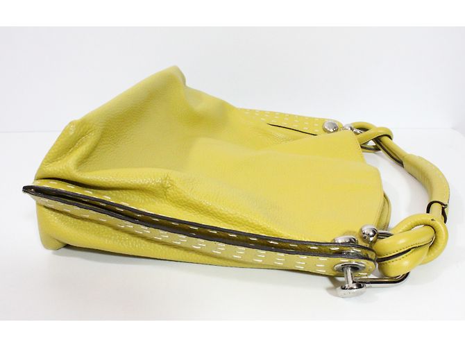 Borsa a mano Bcbg Max Azria in pelle gialla con cuciture bianche Giallo - vista 3