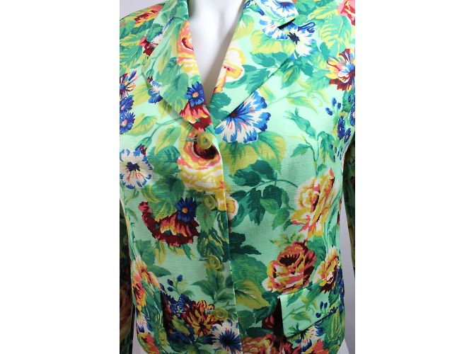 Kenzo Jungle Blumenmuster Jacke Viskose Leinen 40 Mehrfarben - Ansicht 3