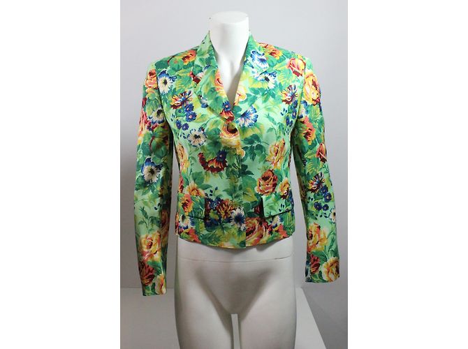 Kenzo Jungle Blumenmuster Jacke Viskose Leinen 40 Mehrfarben - Ansicht 4