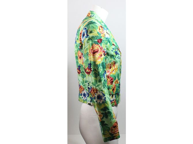 Kenzo Jungle Blumenmuster Jacke Viskose Leinen 40 Mehrfarben - Ansicht 5