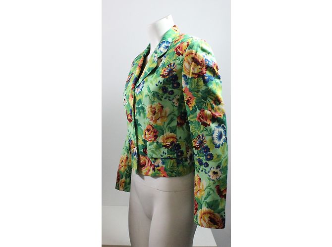 Kenzo Jungle Blumenmuster Jacke Viskose Leinen 40 Mehrfarben - Ansicht 7