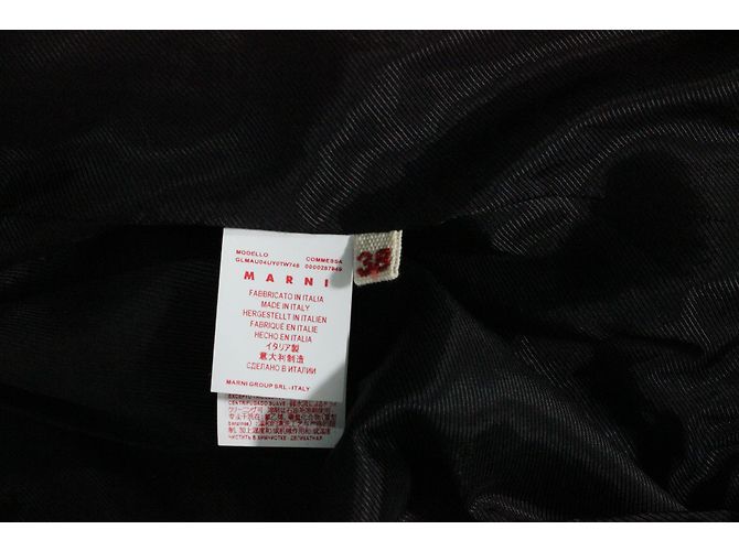 Marni Wool Check Coat Black Red - view 12