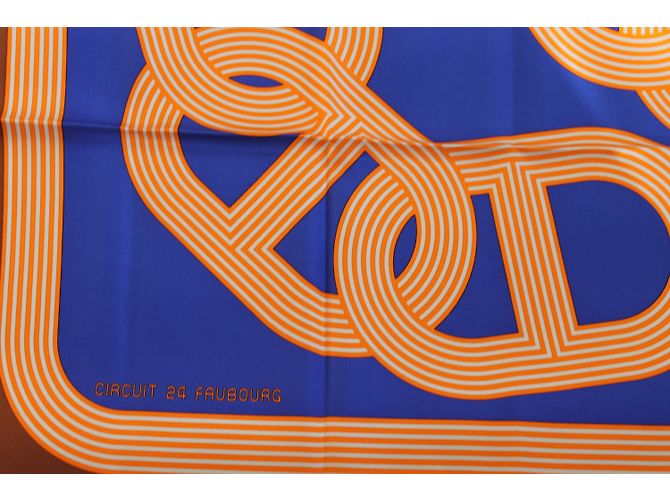 Hermès Silk scarf Blue Orange - view 3