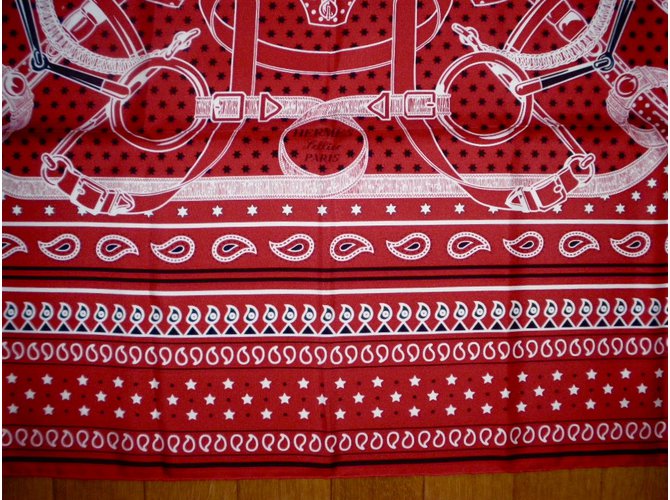 Hermès Cachecol de seda Vermelho - vista 10
