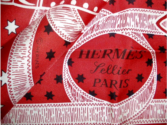 Hermès Cachecol de seda Vermelho - vista 12