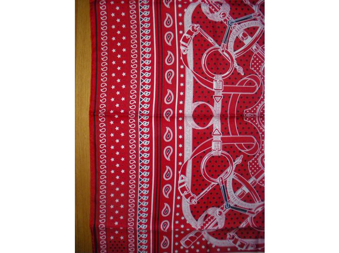 Hermès Cachecol de seda Vermelho - vista 6