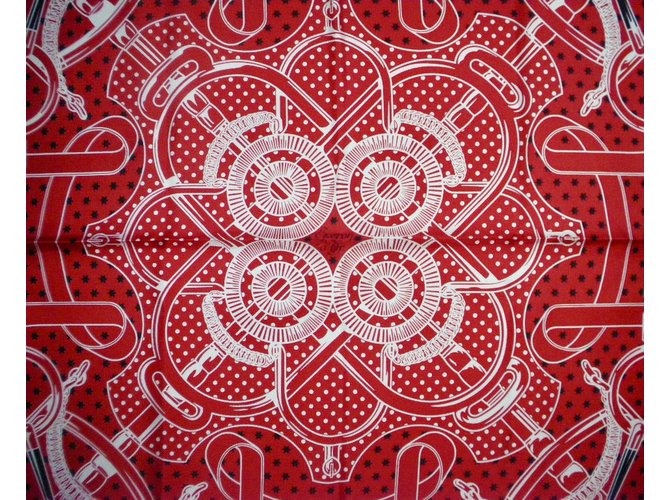 Hermès Cachecol de seda Vermelho - vista 7