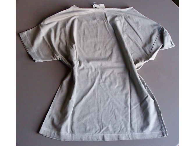 Top Pierre Balmain con Motivo Aquila Graffiti Grigio in Cotone - vista 4