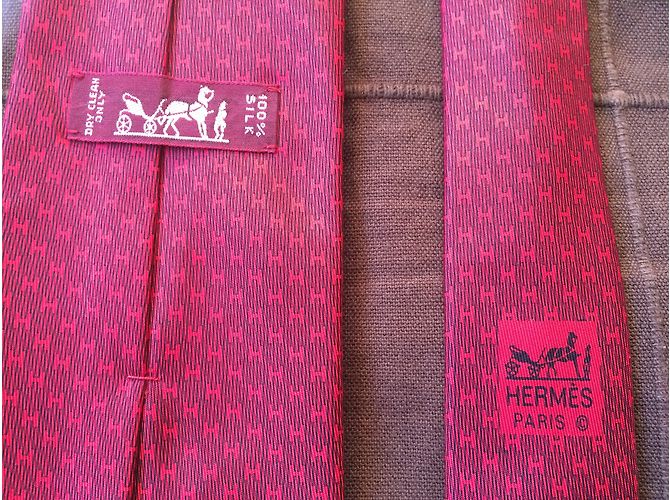 Hermès gravata Bordeaux - vista 4