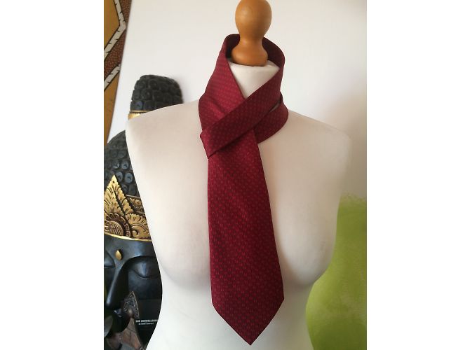 Hermès gravata Bordeaux - vista 7