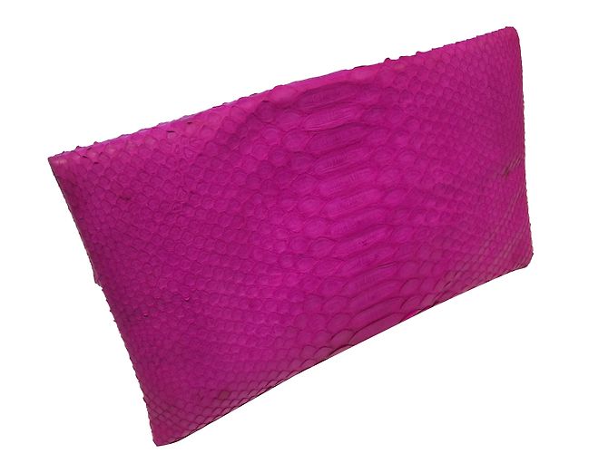 Autre Marque Pink Snakeskin Clutch Bag - view 2