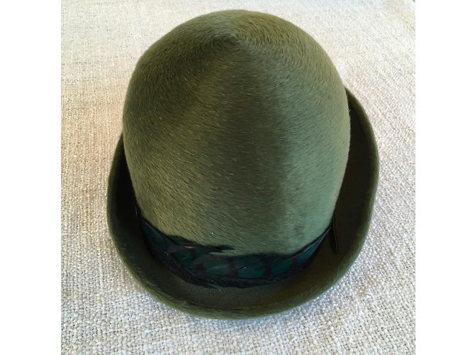 Autre Marque Cappello in feltro di coniglio taupe 1970 Verde - vista 3