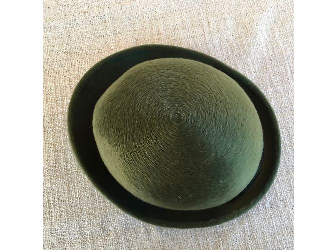 Autre Marque Cappello in feltro di coniglio taupe 1970 Verde - vista 5