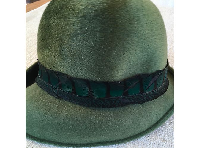 Autre Marque Cappello in feltro di coniglio taupe 1970 Verde - vista 7