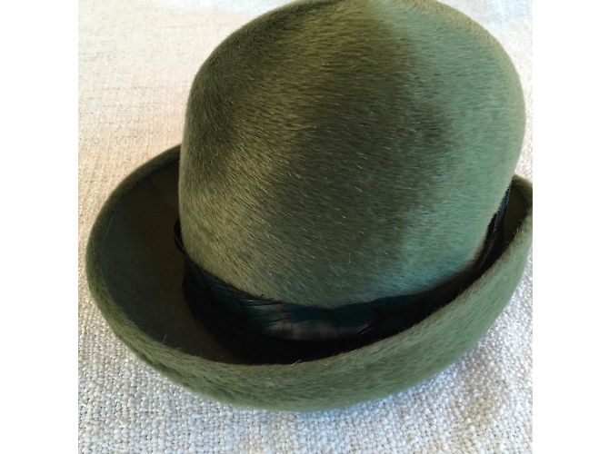 Autre Marque Cappello in feltro di coniglio taupe 1970 Verde - vista 8