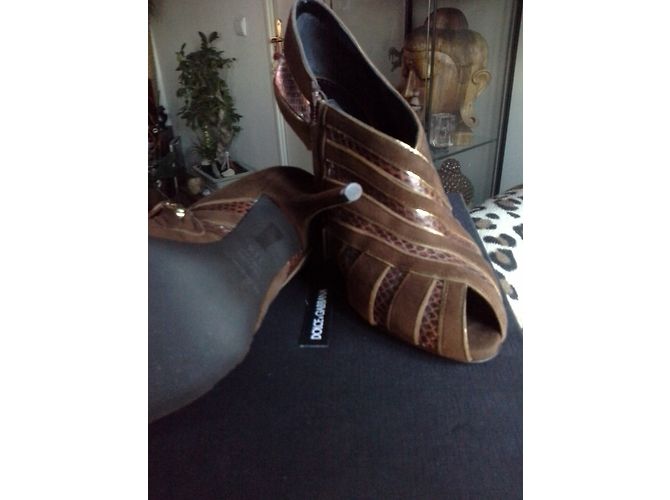 Dolce & Gabbana Stiefeletten Braun Leder und Python - Ansicht 6